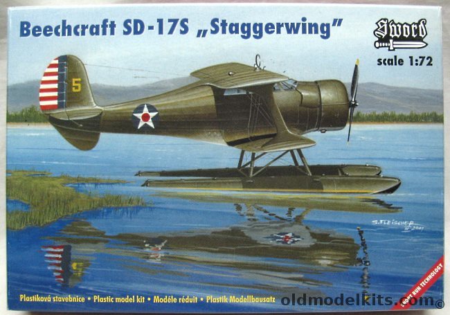 Sword 1/72 Beechcraft SD-17S Staggerwing Floatplane - USAF 28th Composite Group Alaska 1941 / Navy 1st Base Group Langley Field 1938, KPS72017 plastic model kit
